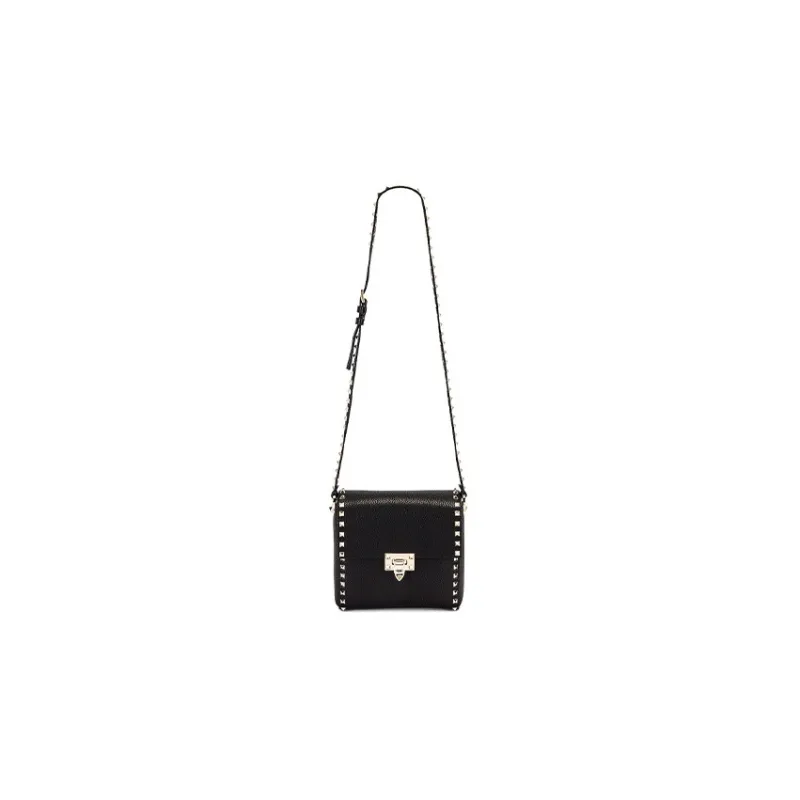 Valentino Leather Crossbody Bag Shoulder Bag Women's Black-3