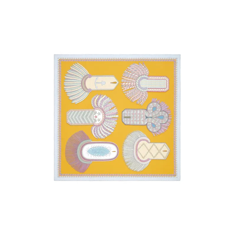 HERMES Silk Scarves Women's Pink/Yellow-2