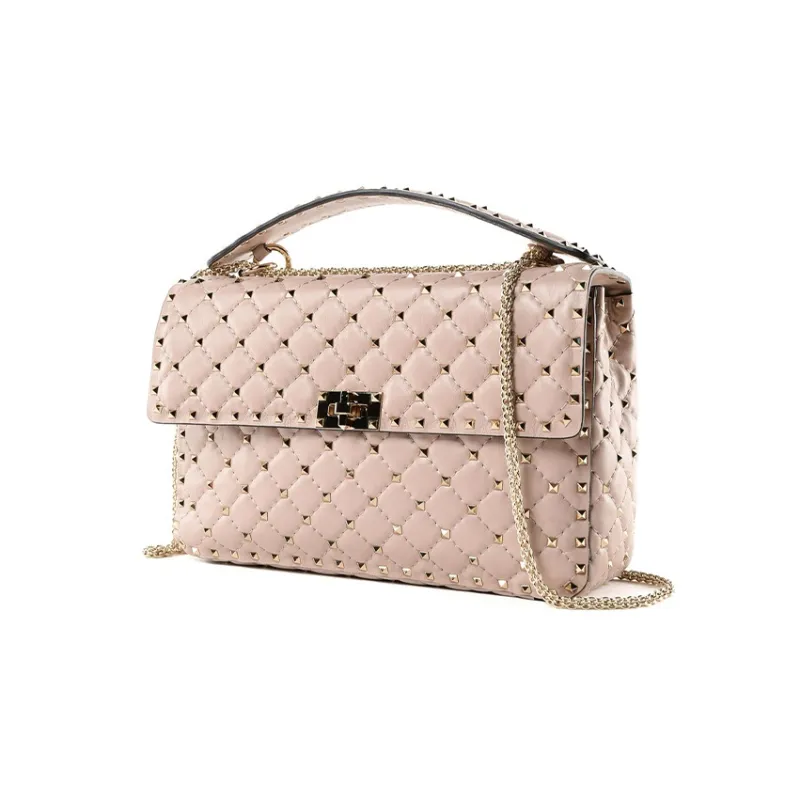 Valentino Leather Portable Crossbody Bag Shoulder Bag Regular Women's Light Pink-1