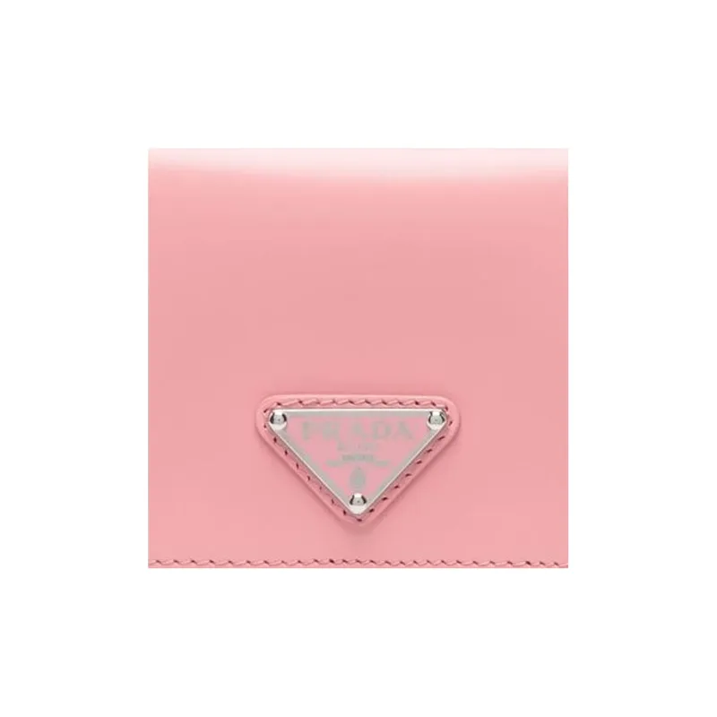 PRADA Calfskin Shoulder Bag Crossbody Bag Wallet Regular Women's Pink-6