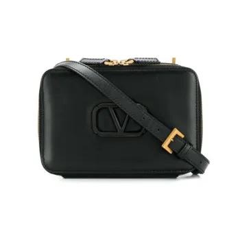 Valentino Grain Calfskin Shoulder Bag, Crossbody Bag Regular Women's Black