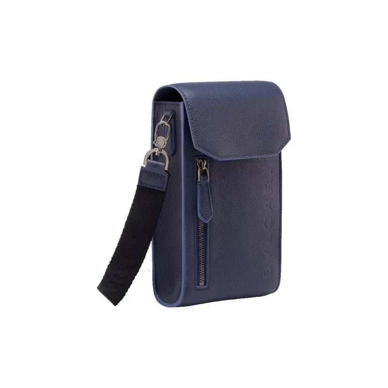 BVLGARI Calfskin One Shoulder Crossbody Clutches Men's Blue-0