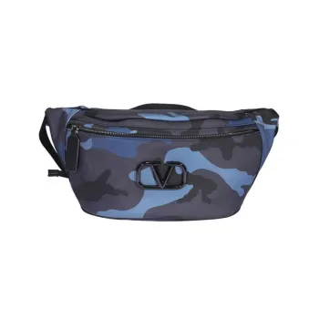 Valentino Nylon Crossbody Bags Fanny Pack Regular Men's Blue/Camouflage
