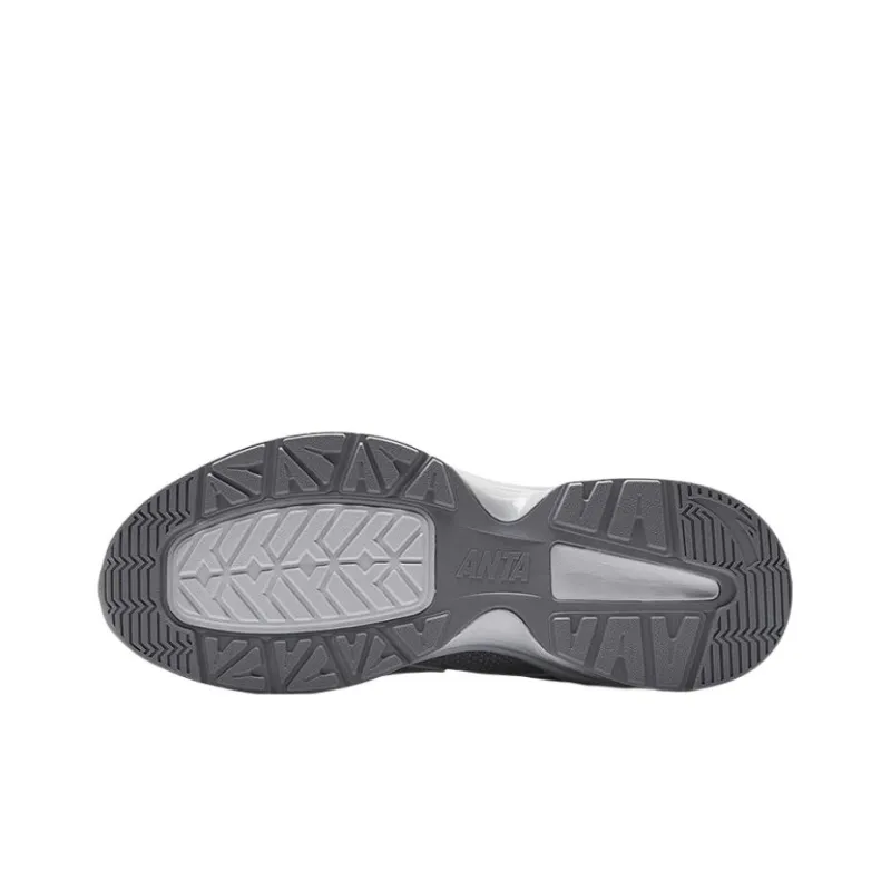 Anta Anti Slip Wear Resistant Low Top Sports Casual Shoes Men's Gray White-3