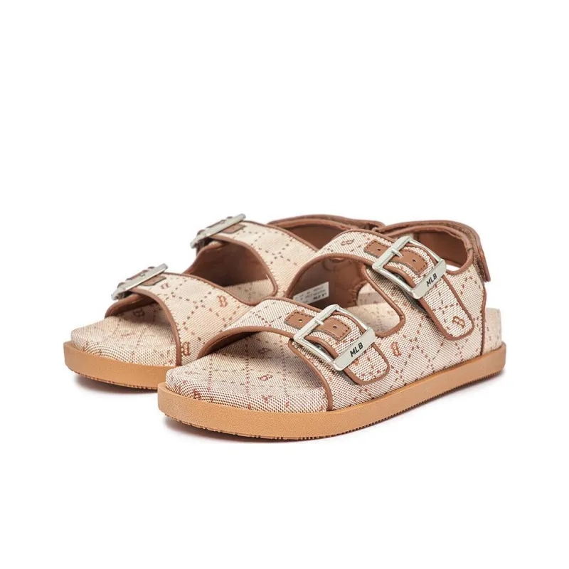 MLB Sandal Double Sandal Jacquard DIA Monogram Boston Red Sox Boston Red Sox Sports Sandals Unisex Brown-2