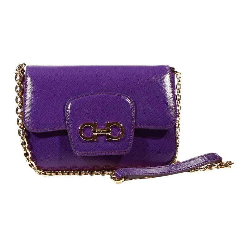 FERRAGAMO Calfskin Crossbody Bag Regular Women's Purple-0