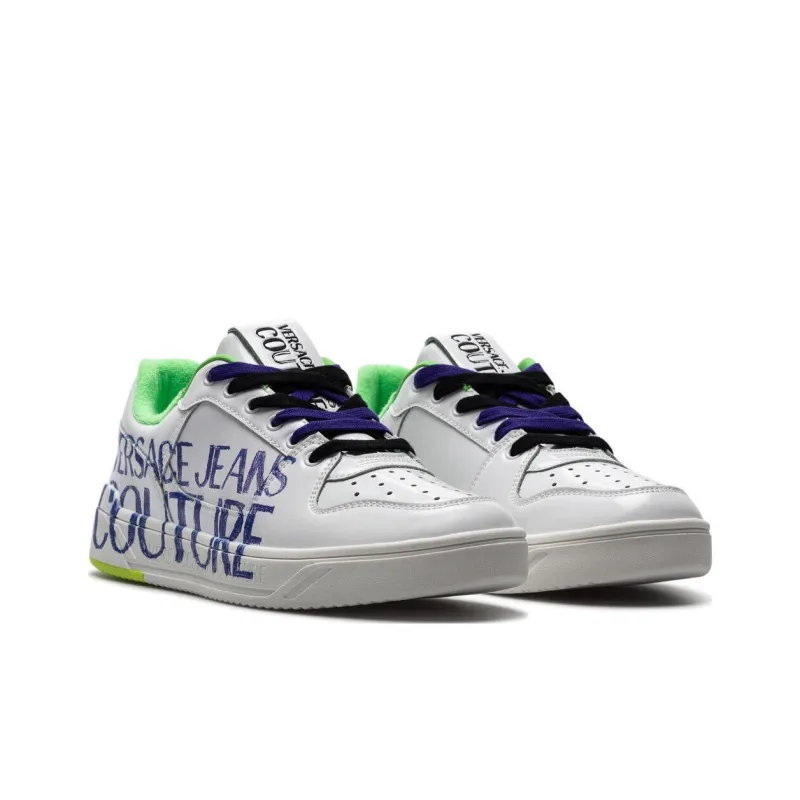 VERSACE JEANS Versace Stylish Skateboarding Shoes Men's White Blue Green-2