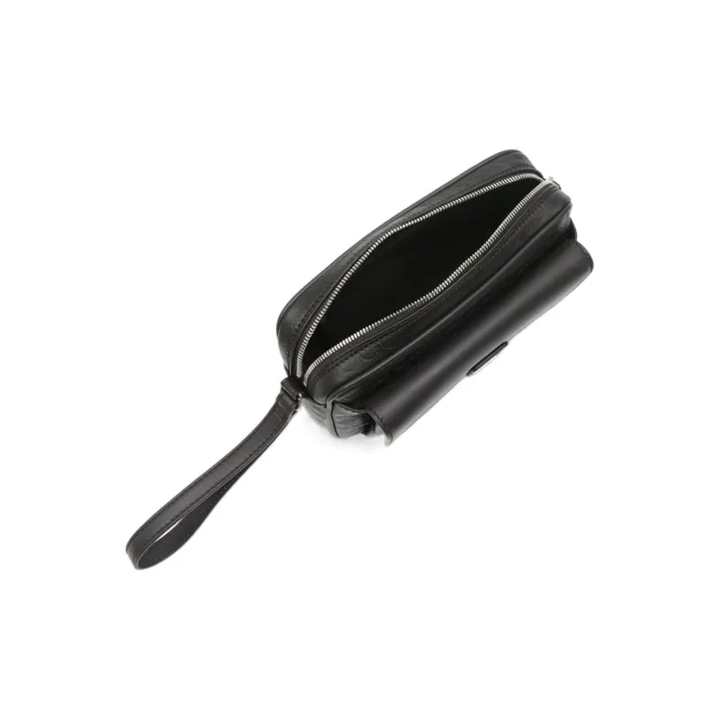 FERRAGAMO Leather Clutch Regular Women's Black-1