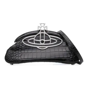Vivienne Westwood Calfskin Shoulder Bag, Crossbody Bag, Clutch Regular Women's Black