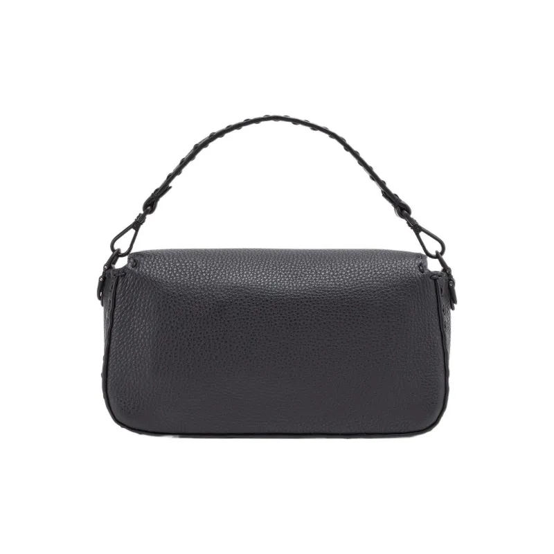 FENDI Baguette Leather Shoulder Bag Crossbody Bag Handbag Regular Men's Black-2