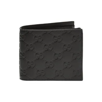 GUCCI Leather Coin Purses Wallets Men's Black