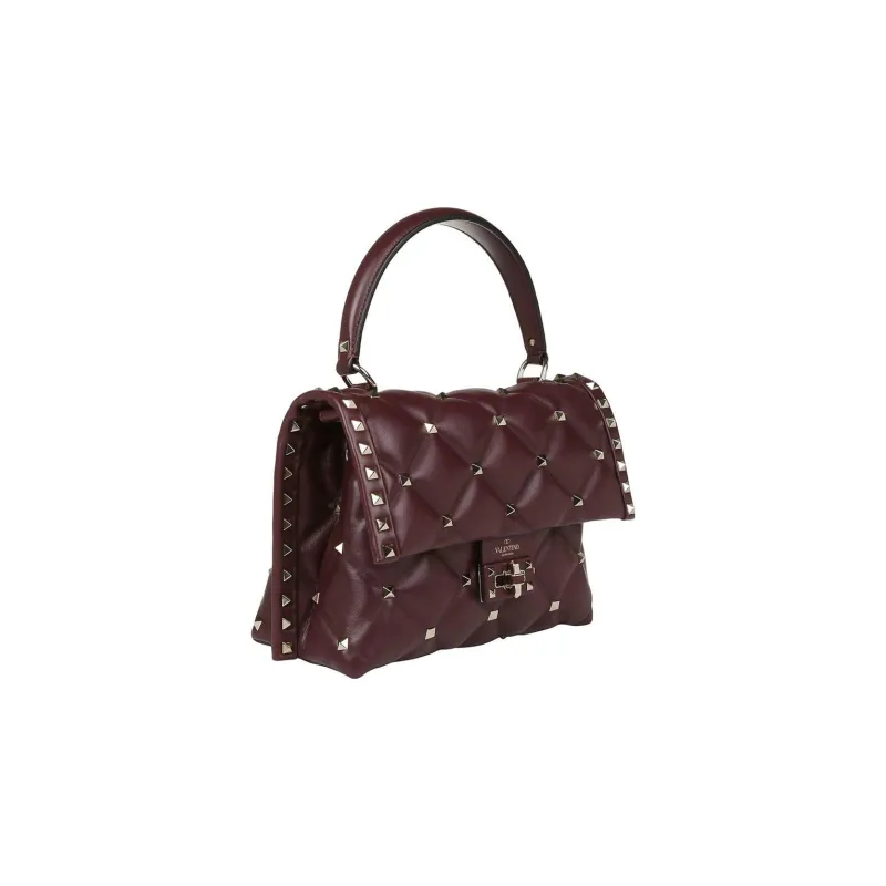 Valentino Calfskin Shoulder Bag Crossbody Bag Handbag Regular Women's Deep Red-1