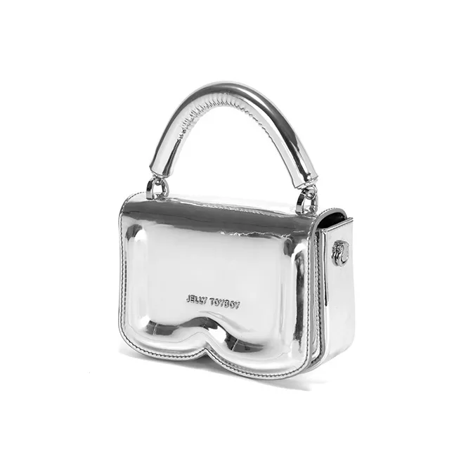 JELLYTOYBOY PU Score Book Hot Girl Small Square Bag Shoulder Bag Handbag Small Size Women's Silver-1