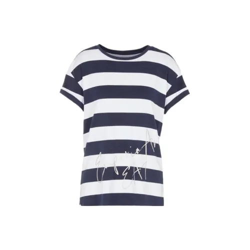 EMPORIO ARMANI EA7 T-Shirts Women's Blue/White