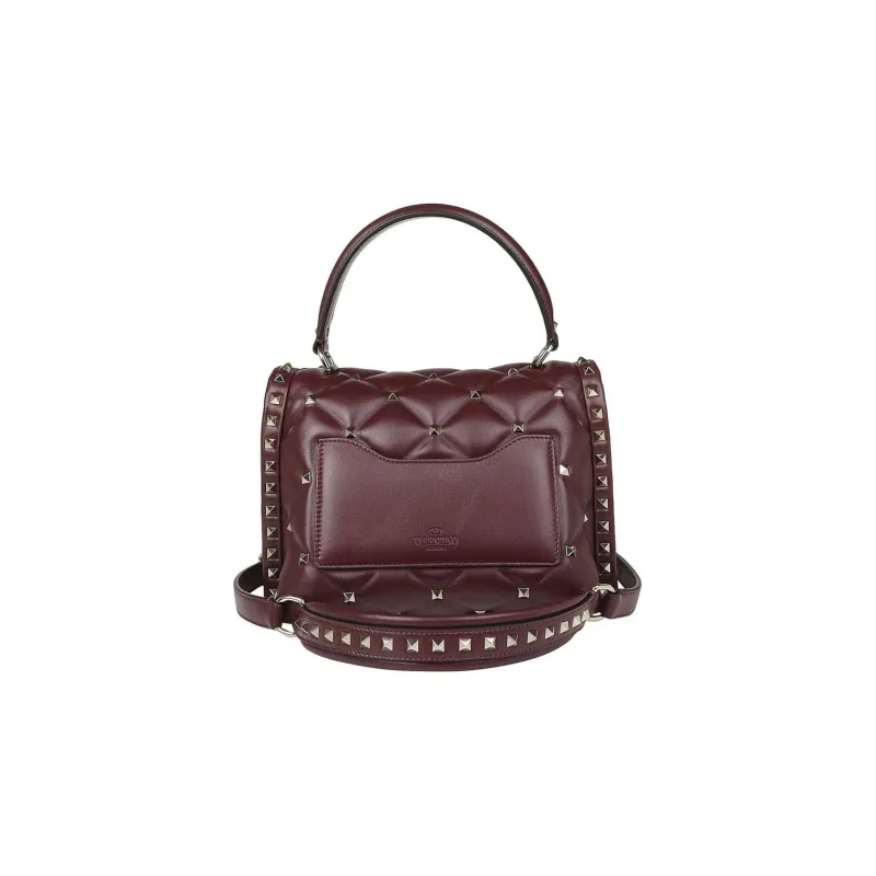 Valentino Calfskin Shoulder Bag Crossbody Bag Handbag Regular Women's Deep Red-2