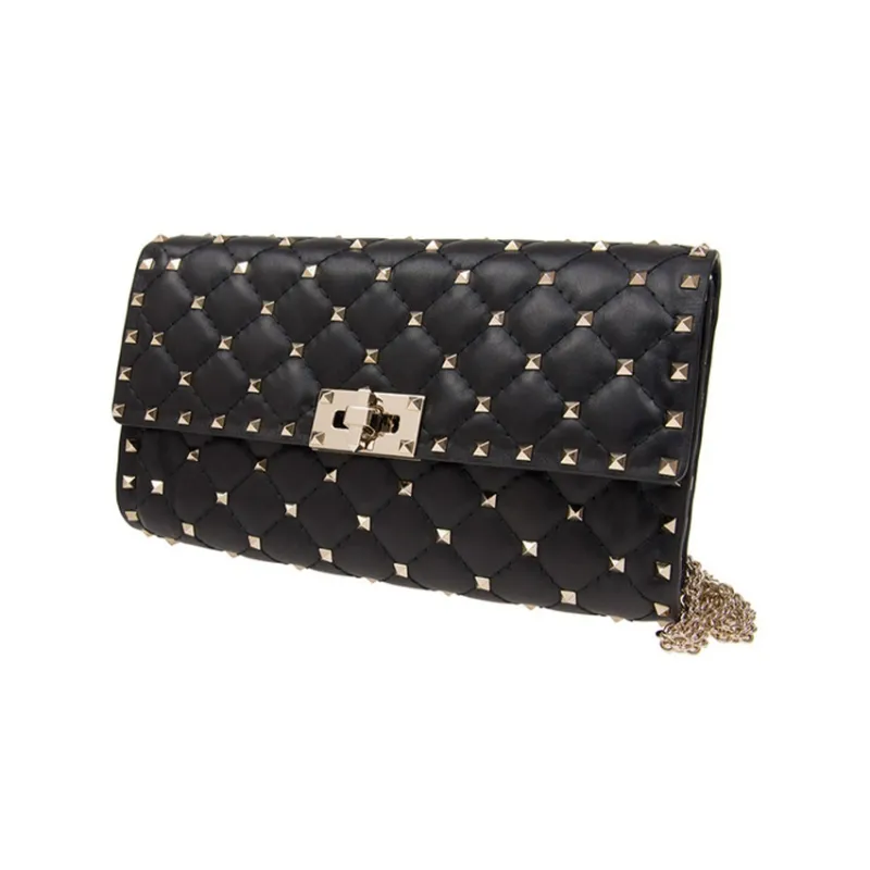Valentino Sheepskin Crossbody Bag Shoulder Bag Women's Black-1