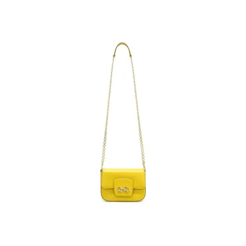 FERRAGAMO Leather Shoulder Bag Crossbody Bag Regular Women's Yellow