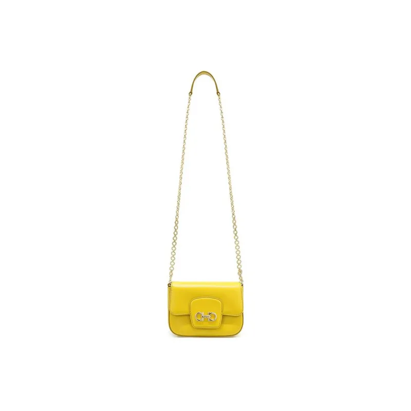 FERRAGAMO Leather Shoulder Bag Crossbody Bag Regular Women's Yellow-0