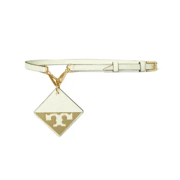 TORY BURCH Crocodile embossed Mirror Logo Belt