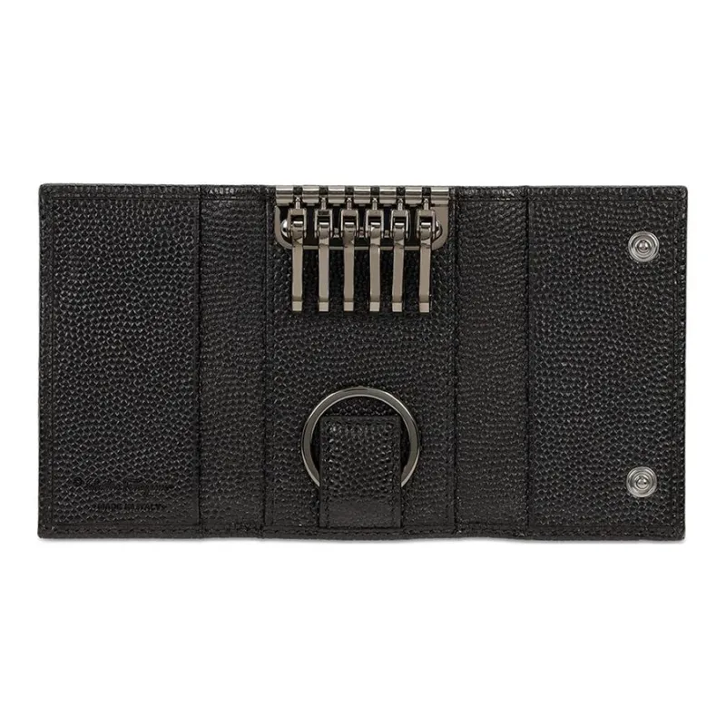 FERRAGAMO Grained Leather Coin Purses Wallets Regular Women's Black-3