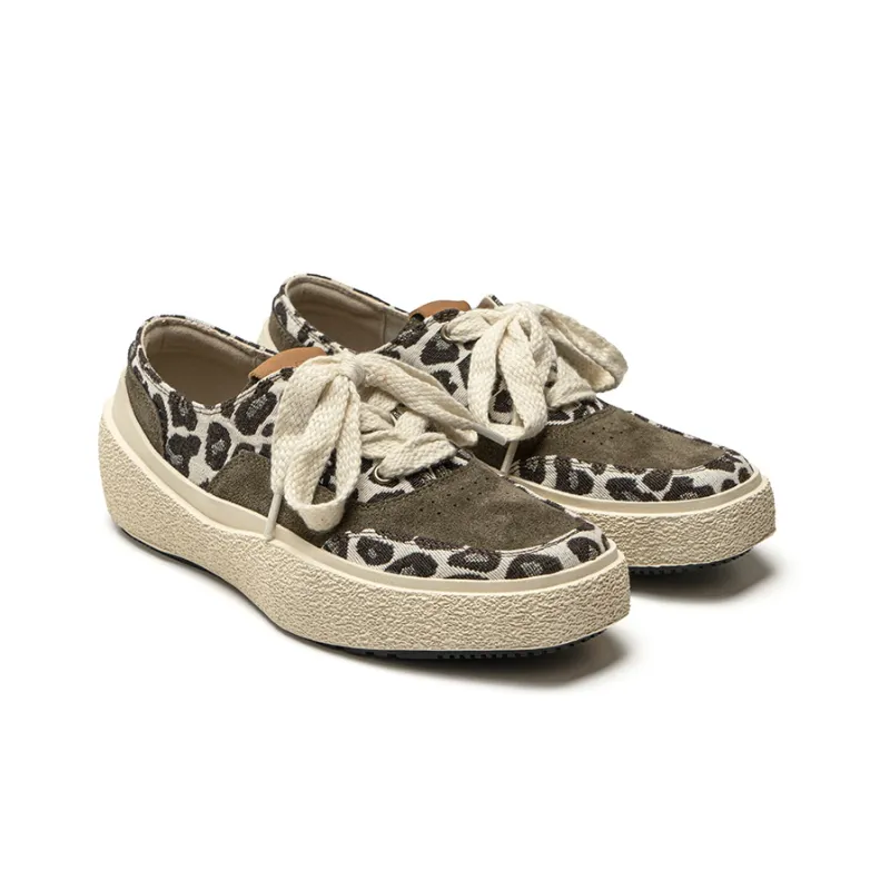 VAILMOON Yuan Shen Collection Stylish Skateboarding Shoes Unisex Leopard Print Green-4