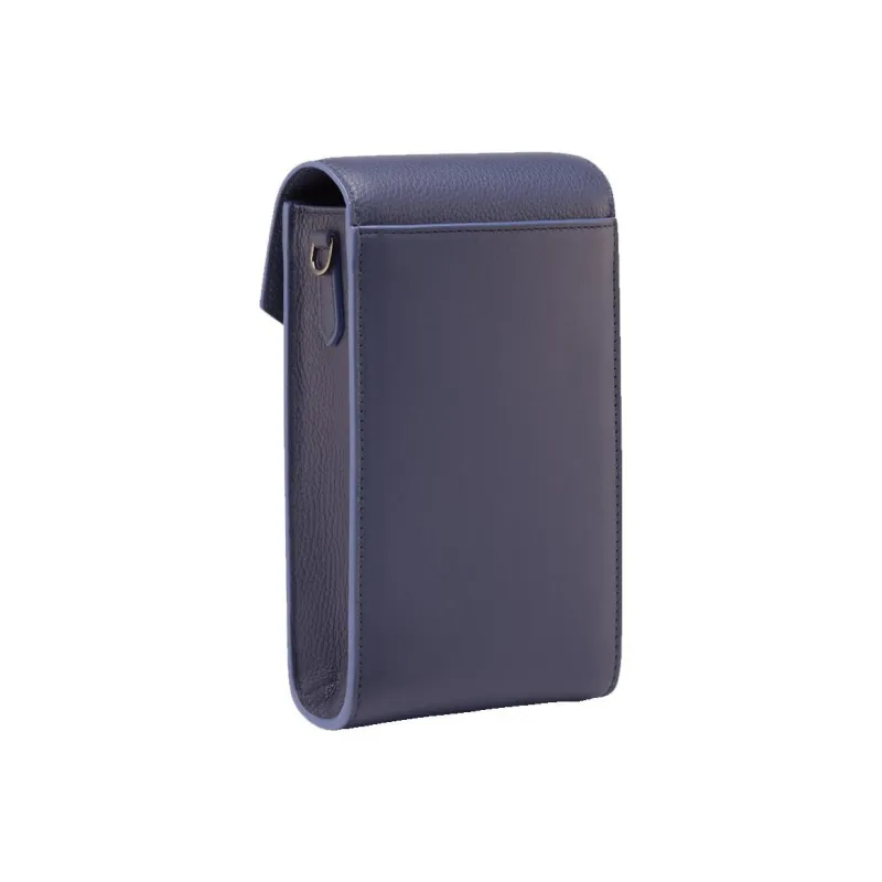 BVLGARI Calfskin One Shoulder Crossbody Clutches Men's Blue-2