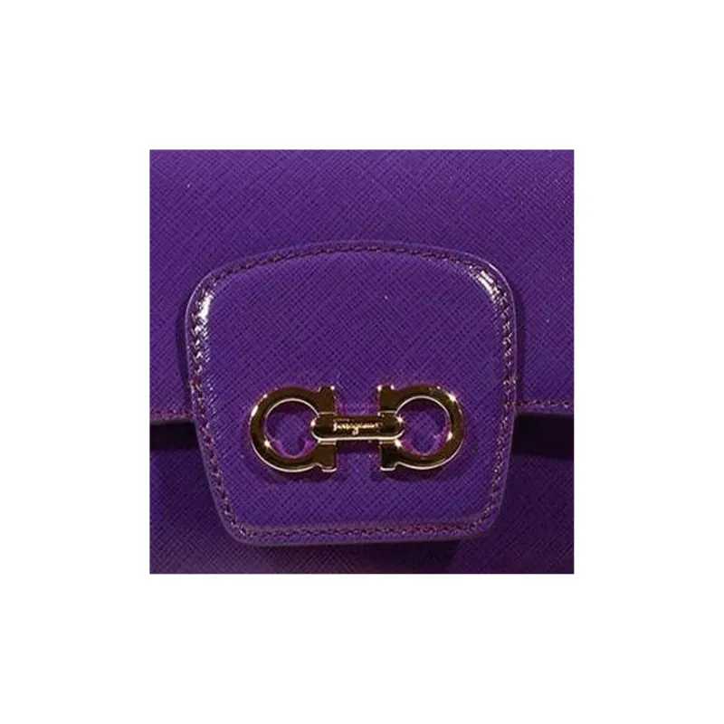 FERRAGAMO Calfskin Crossbody Bag Regular Women's Purple-6