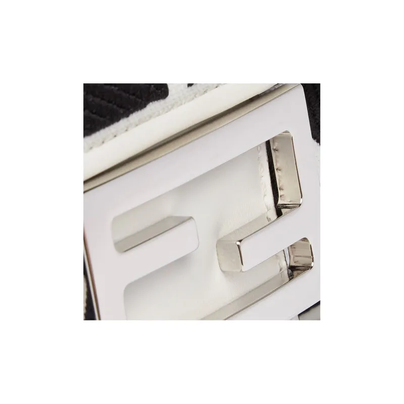 FENDI Baguette Embroidery Canvas Baguette Bag, Handbag, Shoulder Bag, Crossbody Bag Medium Size Women's Black/White-4