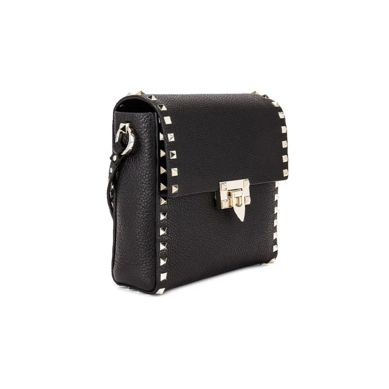 Valentino Leather Crossbody Bag Shoulder Bag Women's Black-1