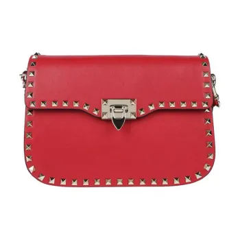 Valentino Calfskin Shoulder Bag Crossbody Bag Regular Women's Red