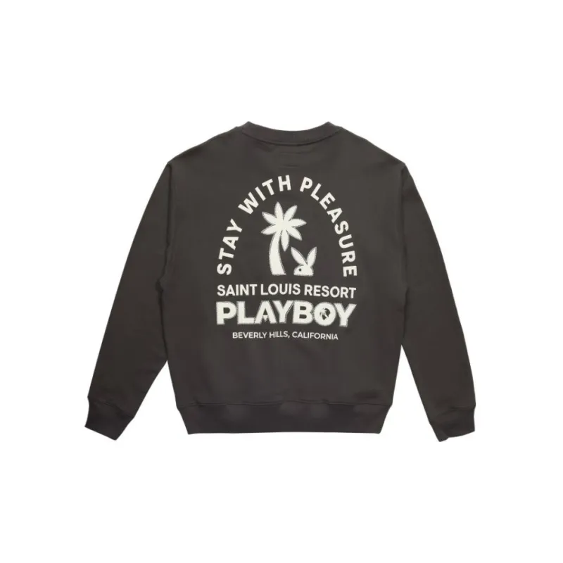 Playboy X SSSAINT LOUIS SSSAINT LOUIS X Playboy Co branded Series Sweatshirts Unisex Washed Black-1