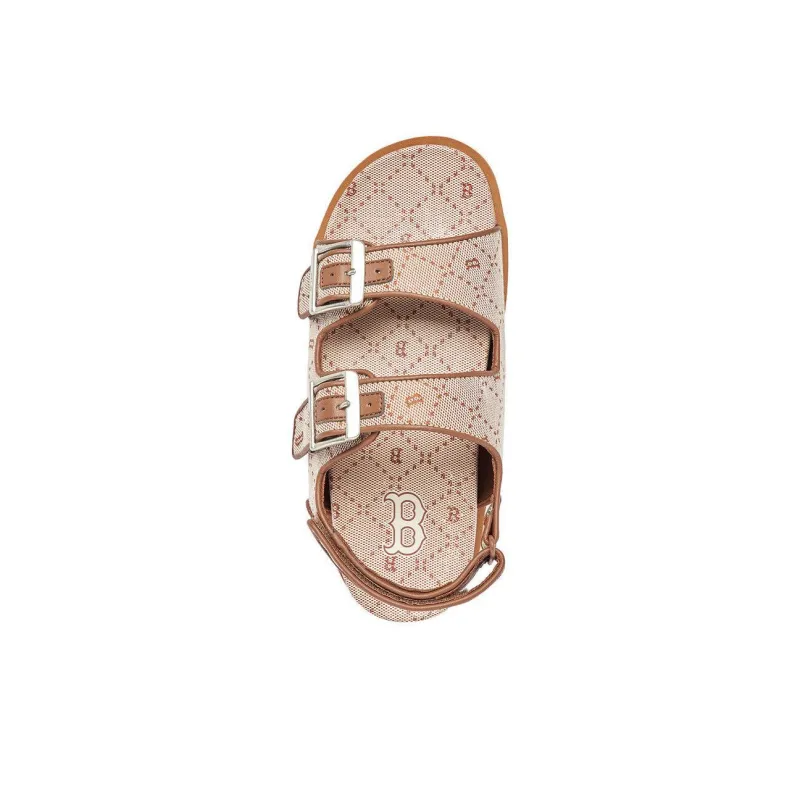MLB Sandal Double Sandal Jacquard DIA Monogram Boston Red Sox Boston Red Sox Sports Sandals Unisex Brown-3