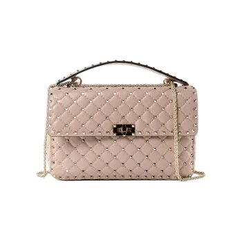 Valentino Leather Portable Crossbody Bag Shoulder Bag Regular Women's Light Pink