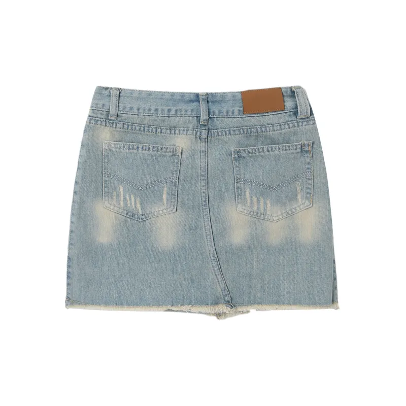 Adeworn Denim Short Skirts Women's Blue-1