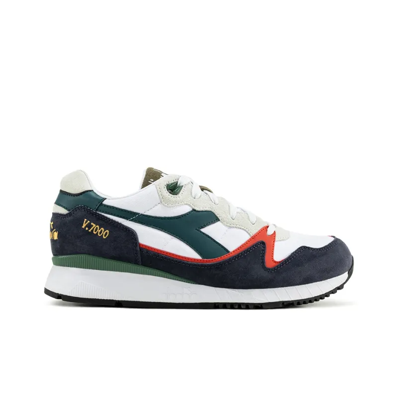 Diadora V7000 Low Top Running Shoes Unisex White Black-1