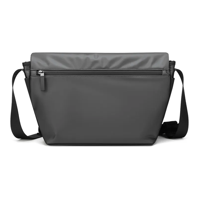 POLO Fabric Men's Shoulder Bag, Crossbody Bag Men's Dark Gray-2