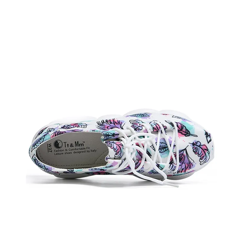 TT&MM Casual Shoes Women's Low Top Dark Blue/Light Blue/White-4