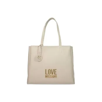 LOVE MOSCHINO Polyurethane Tote Bag Shopping Bag Shoulder Bag Handbag Women's White