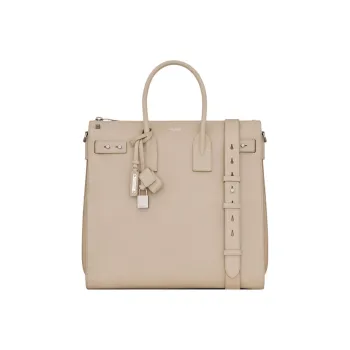 SAINT LAURENT SAC DE JOUR Calfskin Shoulder Bag, Crossbody Bag, Handbag Regular Men's Light Umber