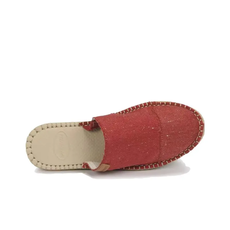 Havaianas Rubber Sole Odor Resistant Closed Toe Slippers Unisex Red Beige-4