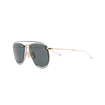 THOM BROWNE Alloy Aviator Sunglasses Men's Gold
