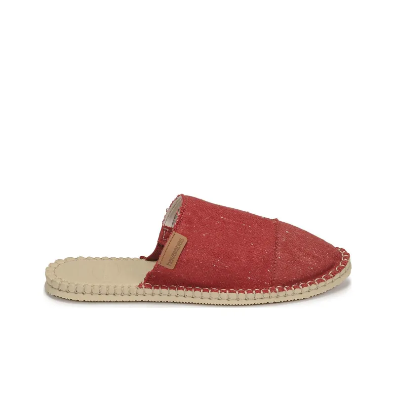 Havaianas Rubber Sole Odor Resistant Closed Toe Slippers Unisex Red Beige-1