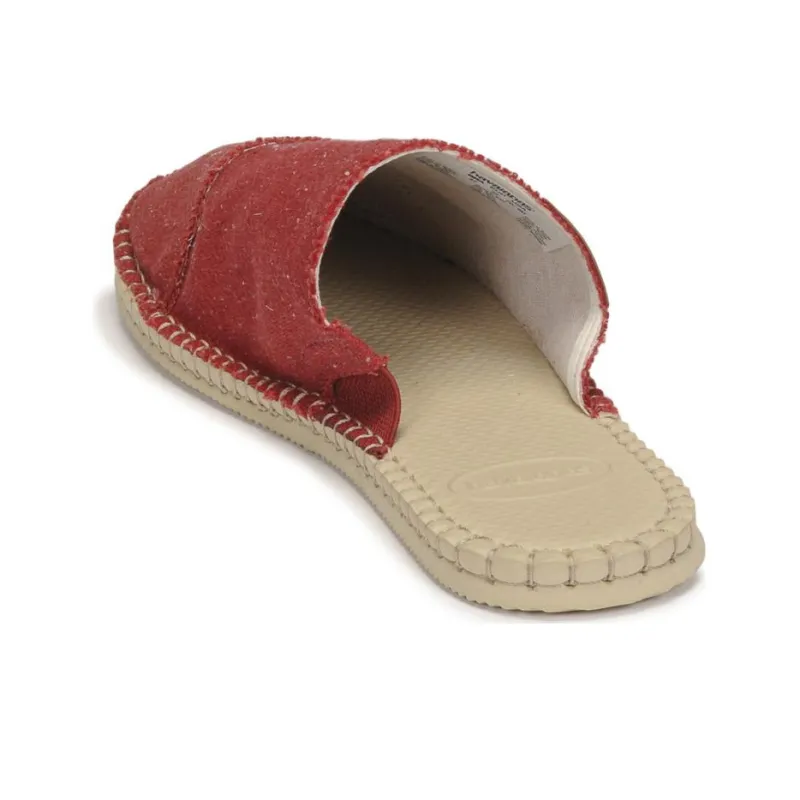 Havaianas Rubber Sole Odor Resistant Closed Toe Slippers Unisex Red Beige-5