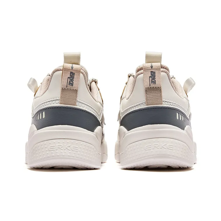 Erke Lead The New Module Series Anti Slip Wear Resistant Low Top Running Shoes Men's Beige Umber-3