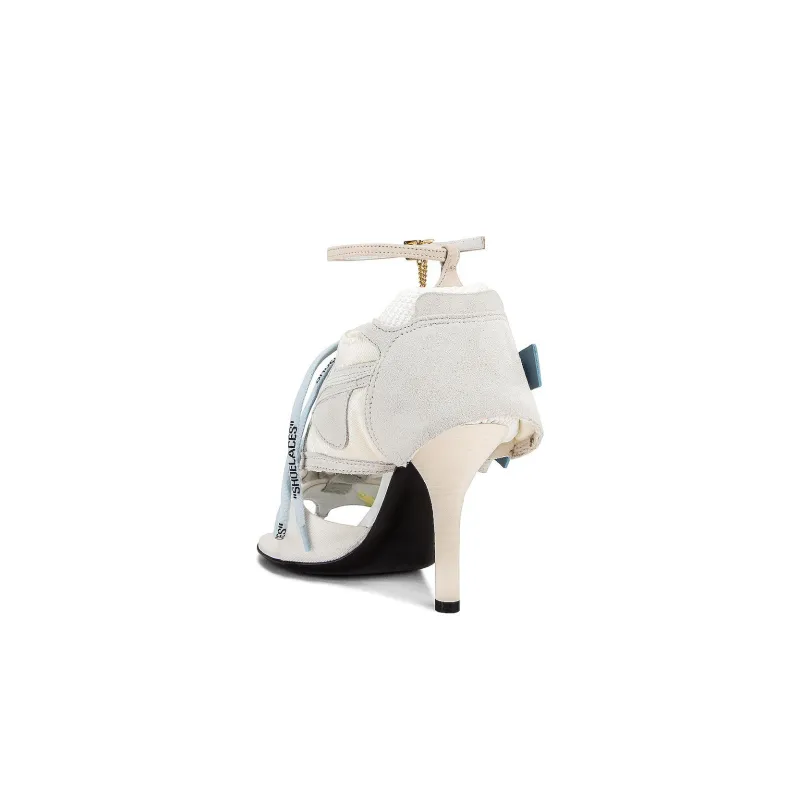 OFF-WHITE One-Strap Sandals 10cm Women's White Blue-4