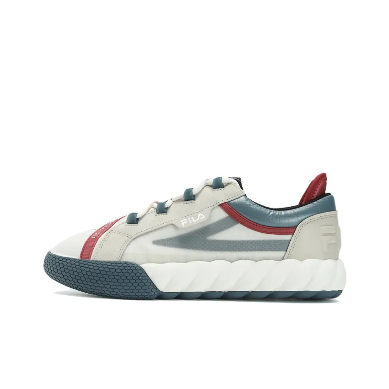 FILA CAMPO Slip Resistant Cushioning Low Top Skateboard Shoes Men's Coconut Milk White Oyster Gray-0