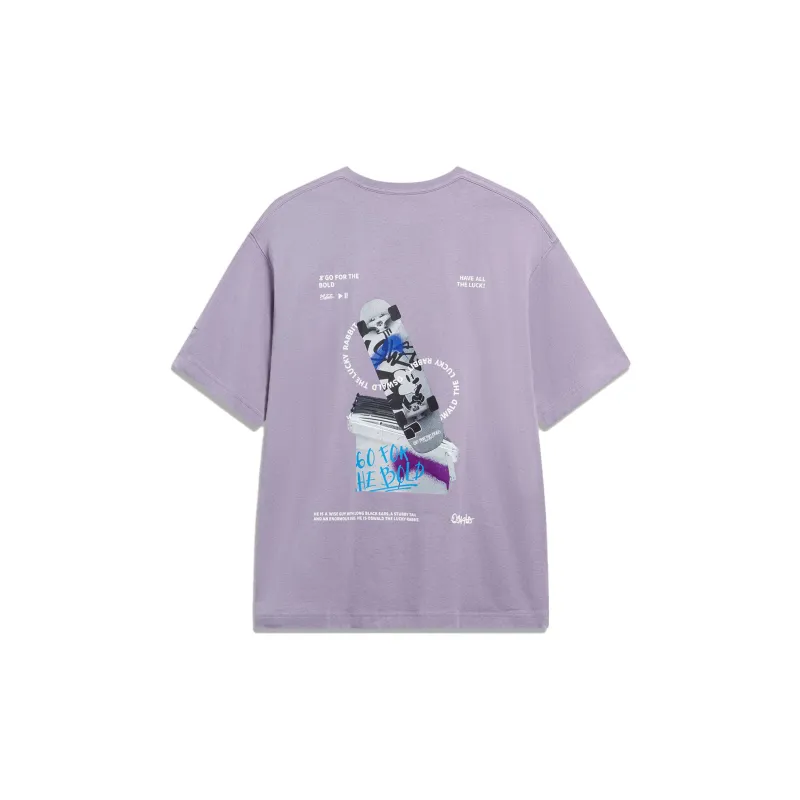 LiNing x DISHINI Disney T Shirt Unisex Smoky Gray Mauve-1