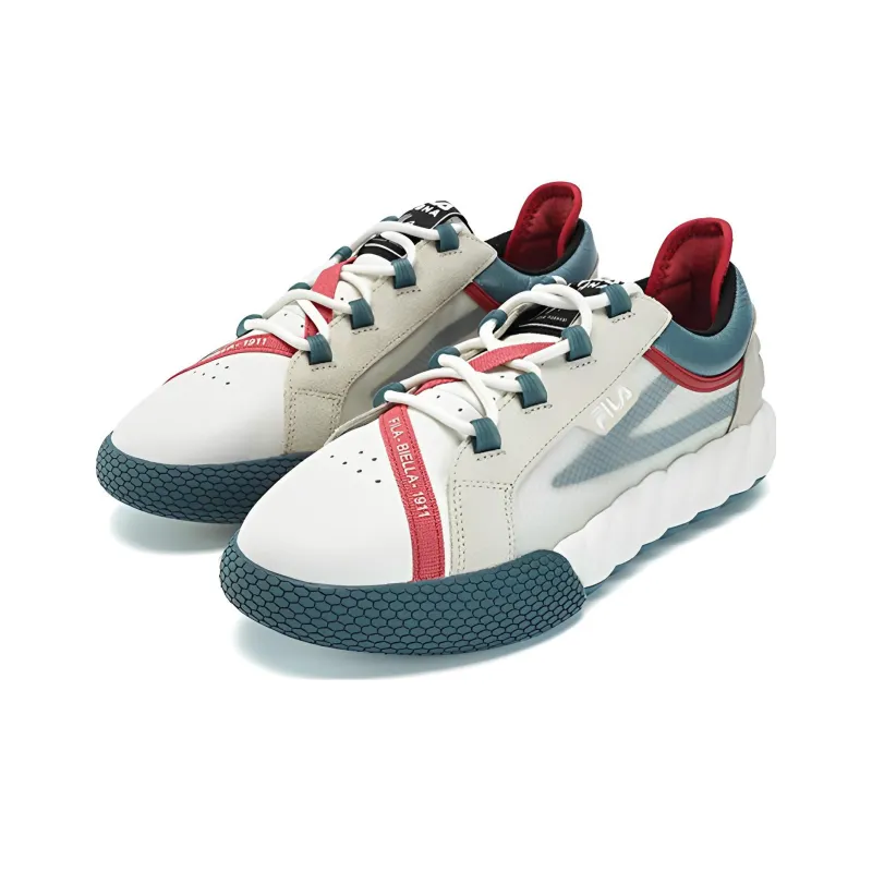 FILA CAMPO Slip Resistant Cushioning Low Top Skateboard Shoes Men's Coconut Milk White Oyster Gray-2