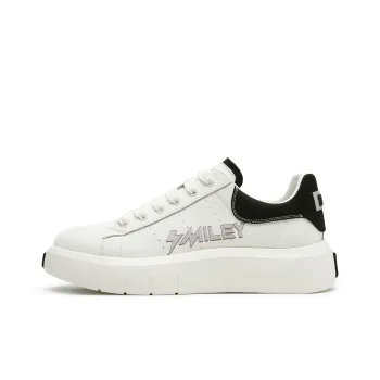 SMILEY Skateboard Shoes Men Low Top White Black