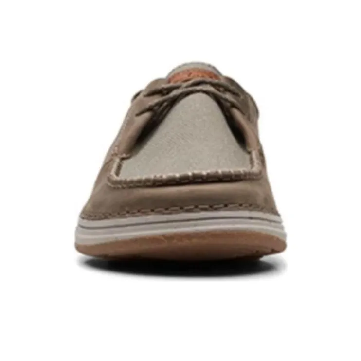 Clarks Casual Leather Shoes Men's Olive Green-3